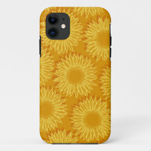 Floral Rustic Sunflower Light Hand Drawn iPhone 11 Case