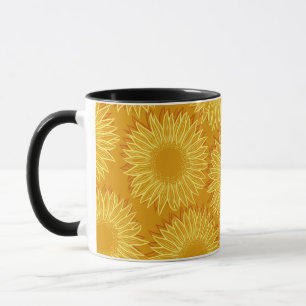 Floral Rustic Sunflower Light Hand Drawn Mug