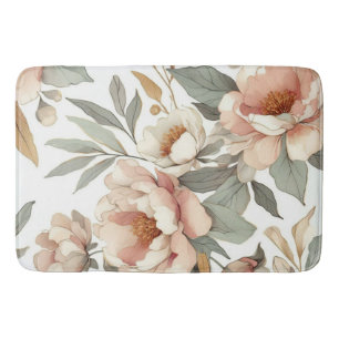 Floral rustic vintage elegant stylish bath mat