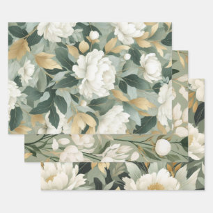 Floral rustic vintage elegant stylish wrapping paper sheet