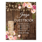 Floral Rustic Wedding Jenga Guest Book Sign
