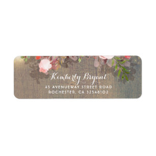 Floral Rustic Wedding Return Address Label