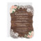Floral Rustic Wood Lace Quinceanera Invitation