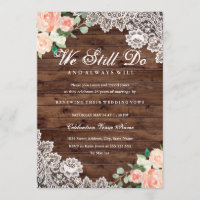 Floral Rustic Wood Lace Vow Renewal Anniversary