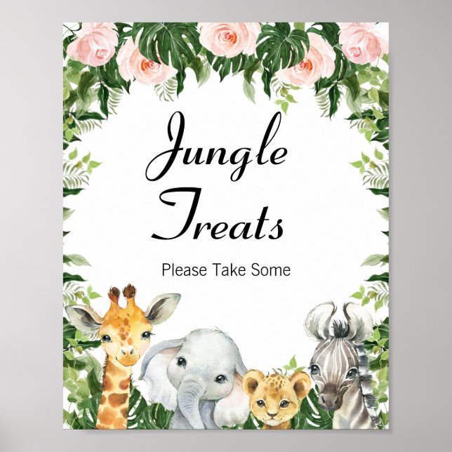 Floral Safari Baby Shower Sign (Front)