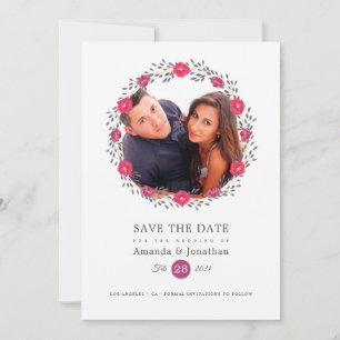 Floral Safari Photo Wedding Save The Date