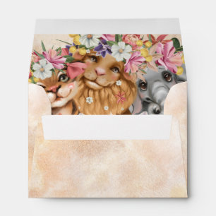 Floral Safari wild one baby shower gold Envelope