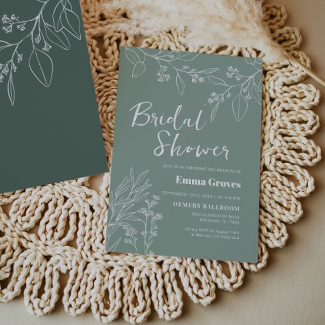 Floral Sage Green Bridal Shower Invitation (Creator Uploaded)