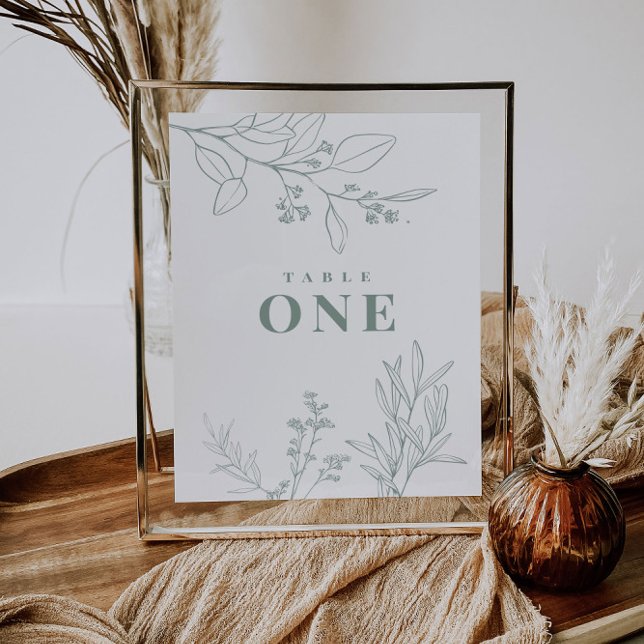 Floral Sage Green Table Numbers Poster (Creator Uploaded)
