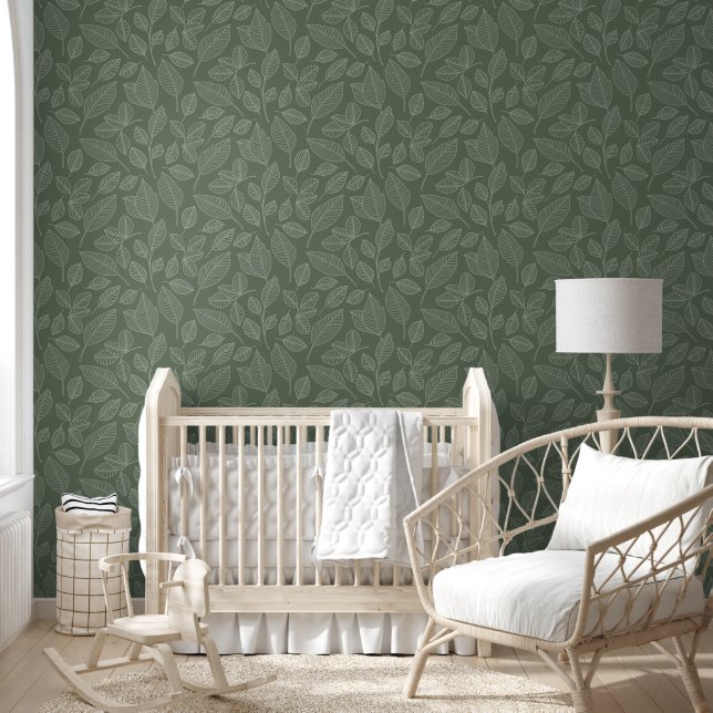 Floral Sage Green Wallpaper (Kids)
