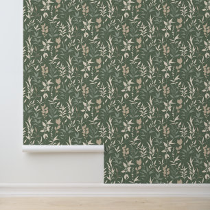 Floral Sage Green Wallpaper
