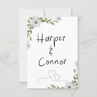 Floral Sage wedding invitation, Botanical wedding  Invitation