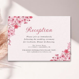 Floral Sakura Wedding – Blush and Cherry Design Enclosure Card