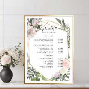 Floral Salon Price List Poster