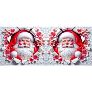 Floral Santa Claus Christmas Two-Tone Coffee Mug