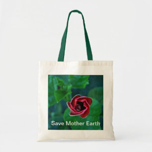 Floral "Save Mother Earth" Go Green Tote Bag