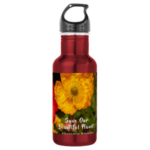 Floral Save Our Planet Flowers Nature Personalise 532 Ml Water Bottle