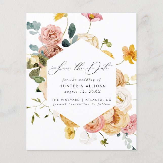 Floral Save the Date (Front)