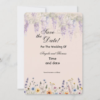 floral save the date card