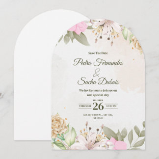 Floral Save The Date Invitation | Elegant Wedding 