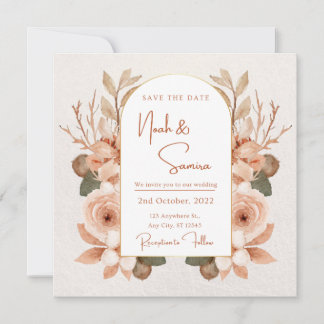 Floral Save The Date Invitation For Wedding