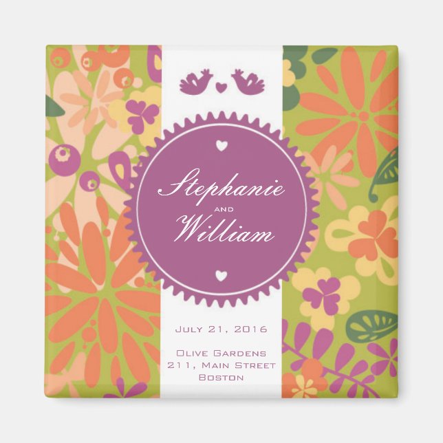 Floral Save The Date Magnet (Front)