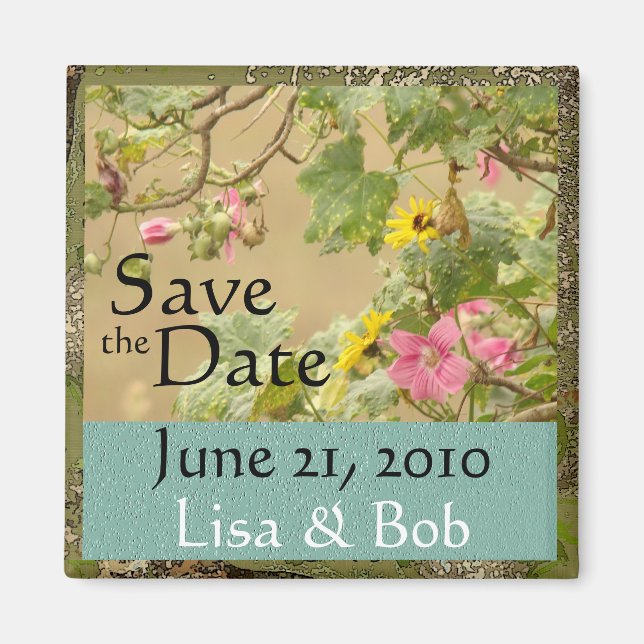 Floral Save the Date Magnet (Front)