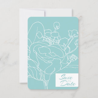 Floral Save the Date (Ocean Green) Invitation