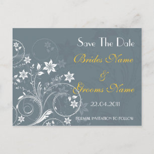 Floral Save the Date postcard