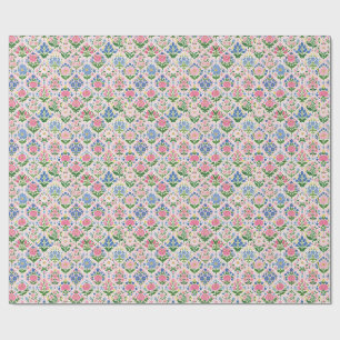 Floral scallop wrapping paper