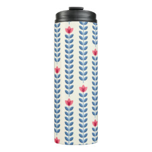 Floral Scandinavian Geometric Retro Wallpaper Thermal Tumbler