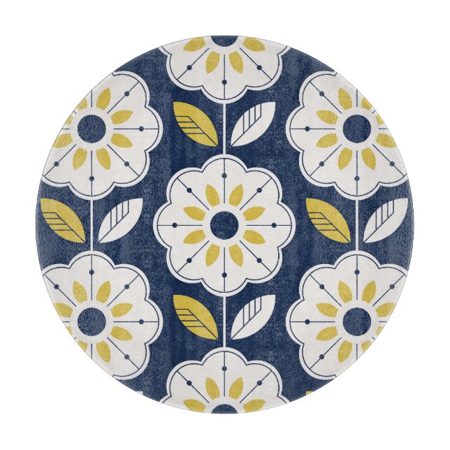Floral Scandinavian Style Seamless Pattern Cutting Board (Front)