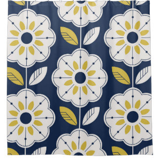 Floral Scandinavian Style Seamless Pattern Shower Curtain