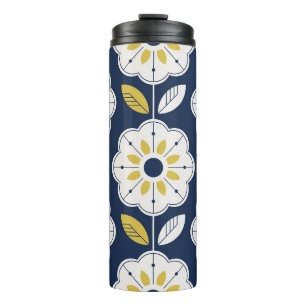 Floral Scandinavian Style Seamless Pattern Thermal Tumbler