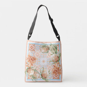 Floral scarf design crossbody bag