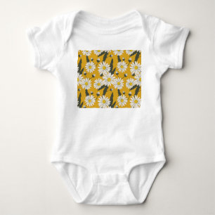 Floral scarf design, vintage background. baby bodysuit