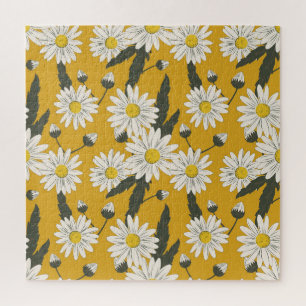Floral scarf design, vintage background. jigsaw puzzle