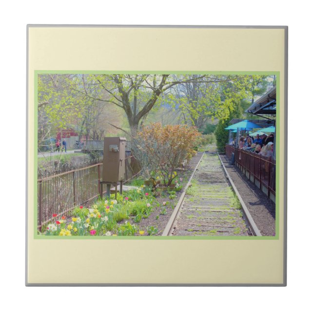 Floral Scenic View Ceramic Tile (Front)