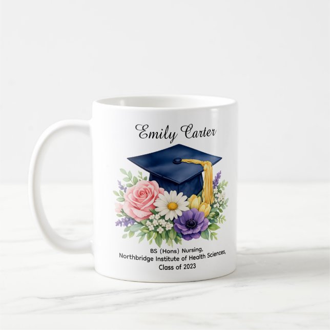 🎓Floral Scholar Celebration Mug (Left)