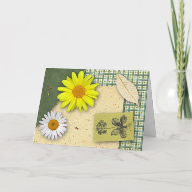 Floral Scrapbook Birthday Card (Large Print) (Front)