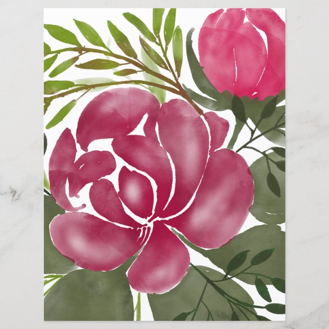 Floral Scrapbook Paper (Front)