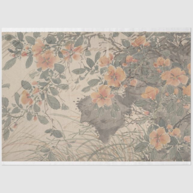 Floral Script Furniture Decoupage Paper (Front)