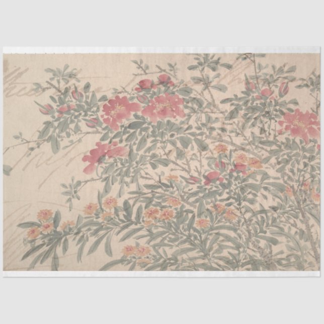 Floral Script Furniture Decoupage Paper (Front)