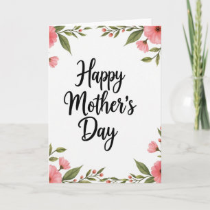 Floral Script Greeting Card