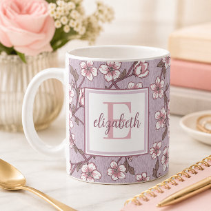 Floral Script Monogram Mug – Personalised Gift Cup