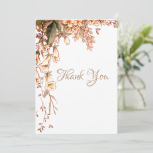 Floral Script Personalised Romantic Wedding Thank You Card
