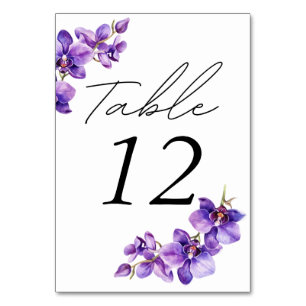 Floral script photo table number