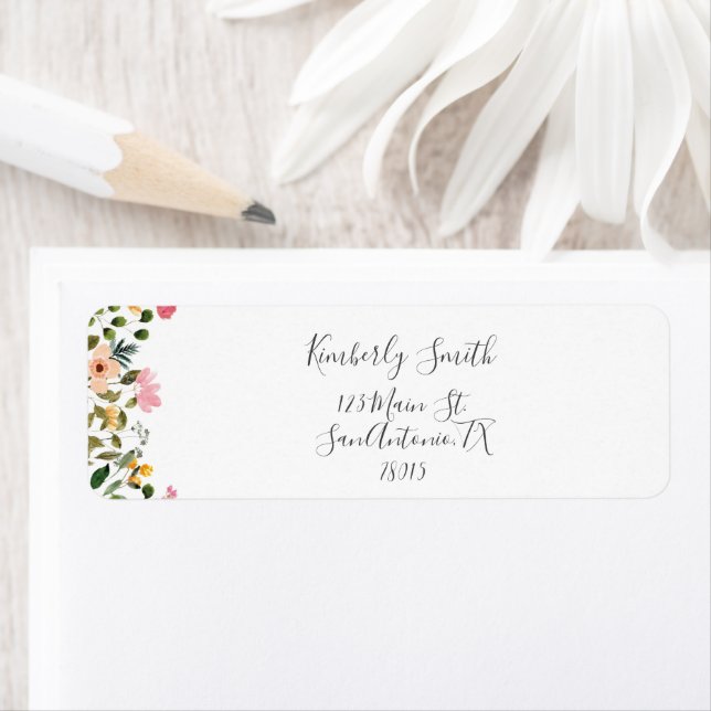Floral Script Return Address Label (Insitu)