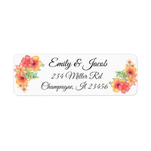 Floral Script Return Address Labels