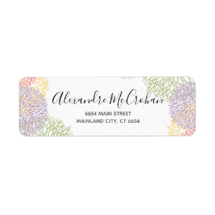 Floral Script Typography Return Address Label